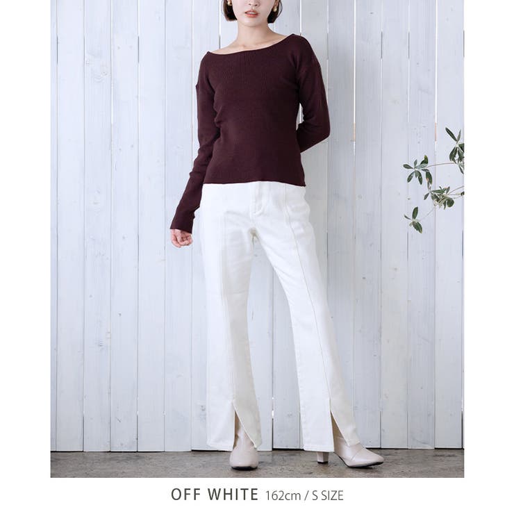 デニムフレアフロントスリットパンツ S M | Growing Rich | 詳細画像7 