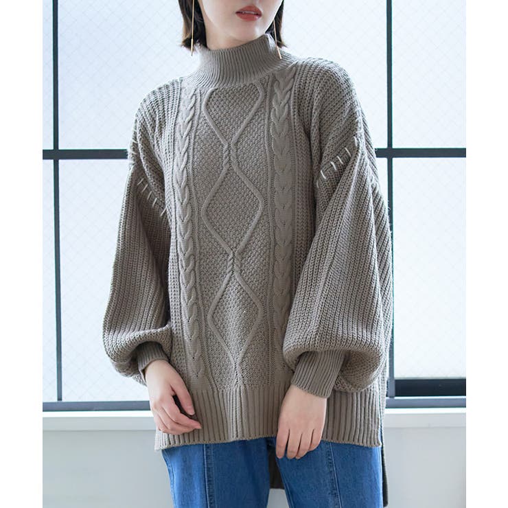 ハンドステッチケーブルニット トップス ニット[品番