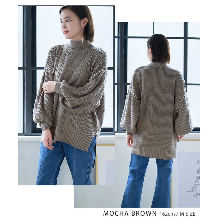 ハンドステッチケーブルニット トップス ニット[品番