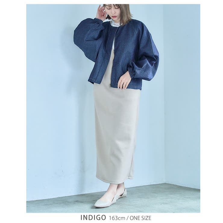ランタンスリーブデニムジャケット Gジャン ぽわん袖[品番