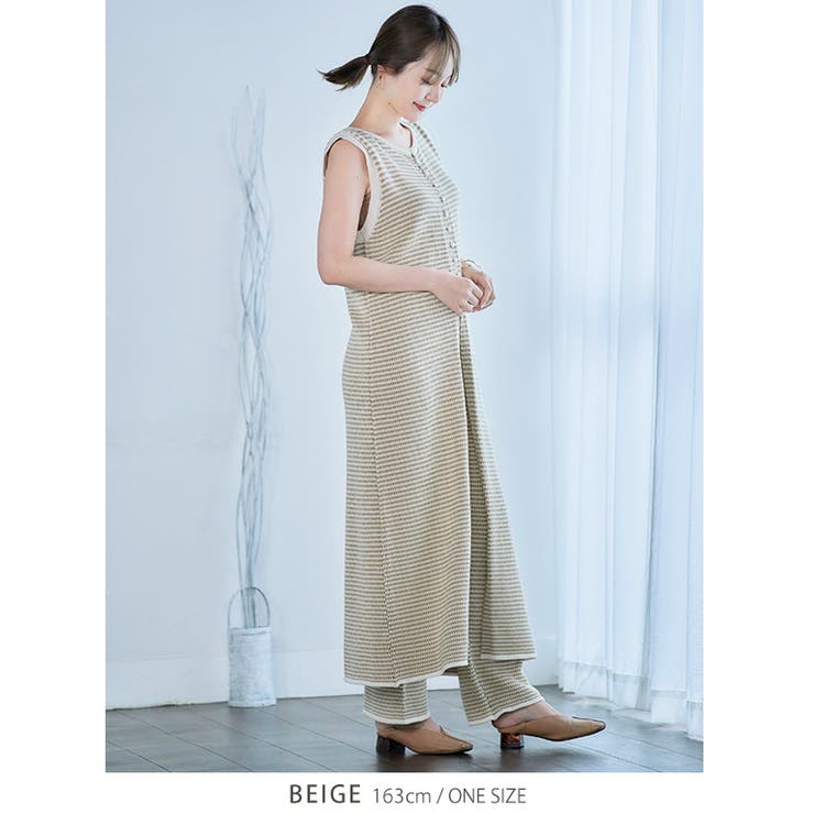 レトロ柄2Wayロングジレ ジレ ベスト[品番:GW000004251 レトロ柄2Wayロングジレ ジレ ベスト[品番:GW000004251