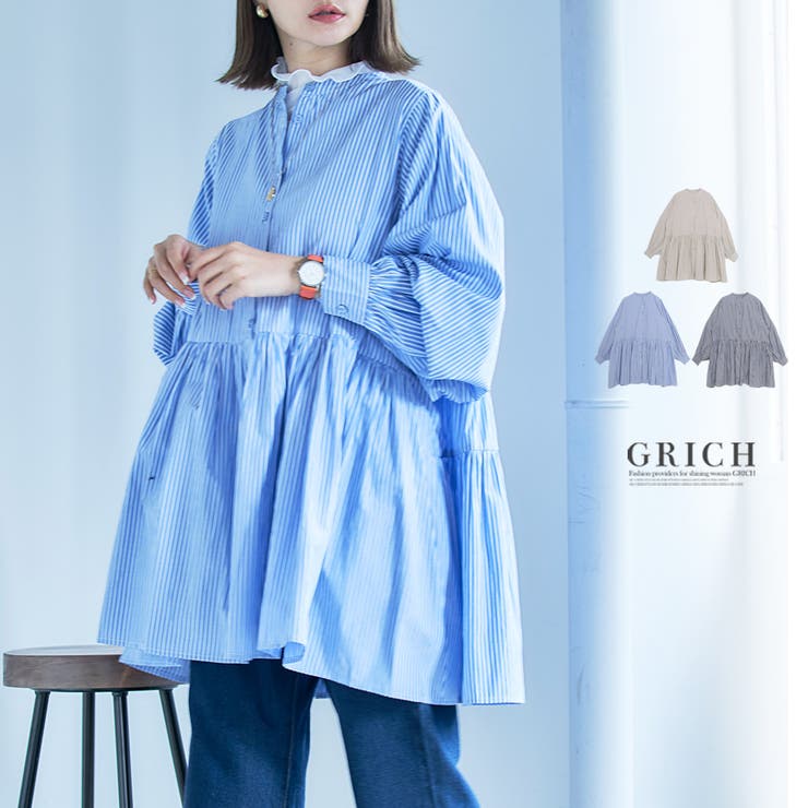 yori♥️ストライプティアードチュニック♥️ Yoriストライプティアードチュニック