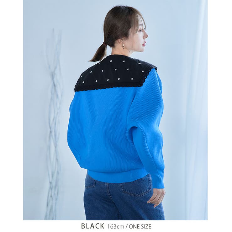 ビックカラーディジー花刺繍ブラウス ビックカラー ブラウス | Growing Rich | 詳細画像12 