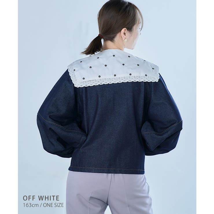 ビックカラーディジー花刺繍ブラウス ビックカラー ブラウス | Growing Rich | 詳細画像4 