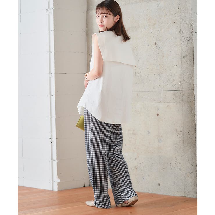 セーラーカラーノースリブラウス ビックカラー シャツ | Growing Rich | 詳細画像10 