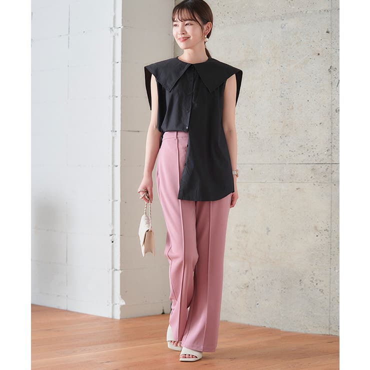 美品【GALENA】ビブヨーク風ノーカラーブラウス Ｍ 茶 総柄　14,000円 WOMEN（レディース） シャツ/ブラウス｜ファッション通販のNY.ONLINE