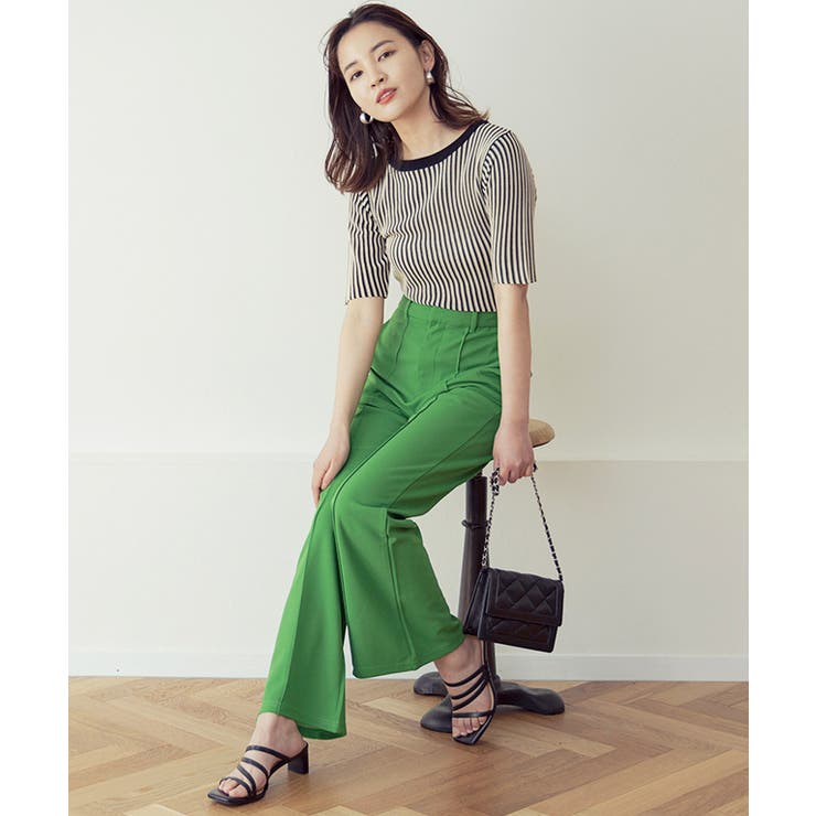 配色リブ5分袖プルオーバー トップス レディース | Growing Rich | 詳細画像11 