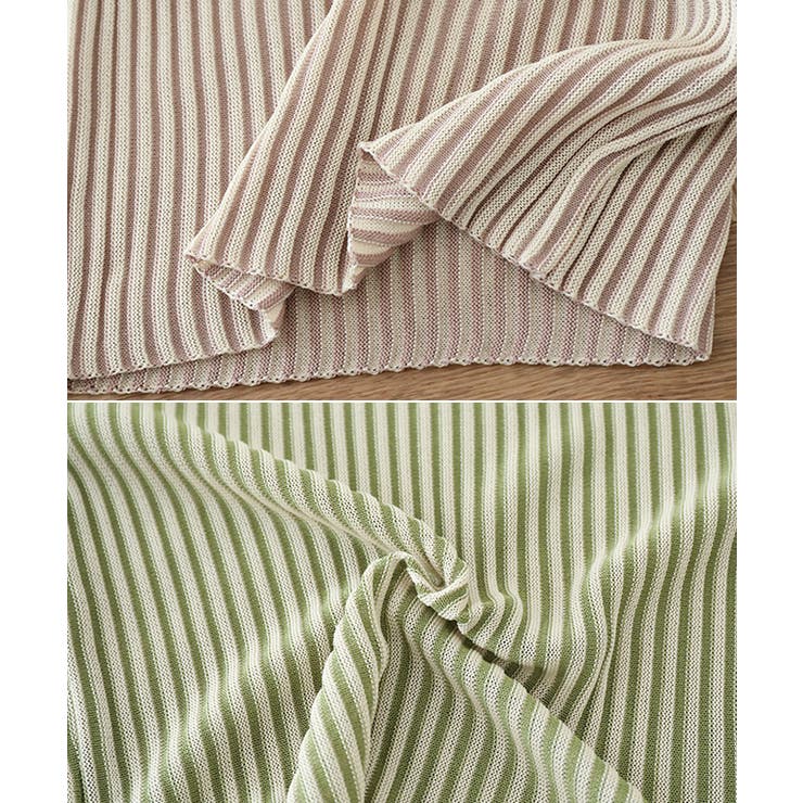 配色リブ5分袖プルオーバー トップス レディース | Growing Rich | 詳細画像15 