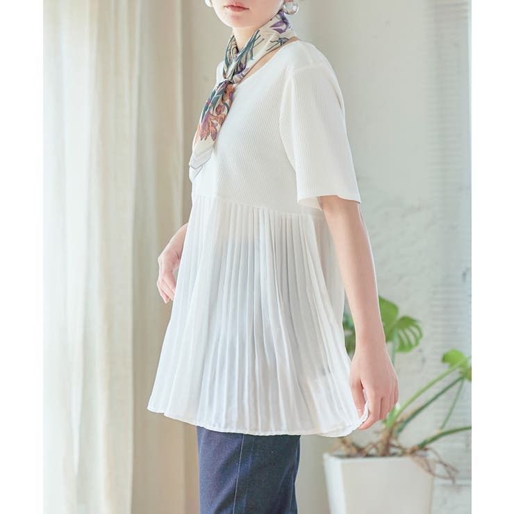 切替シフォンプリーツブラウス レディース シャツ | Growing Rich | 詳細画像2 