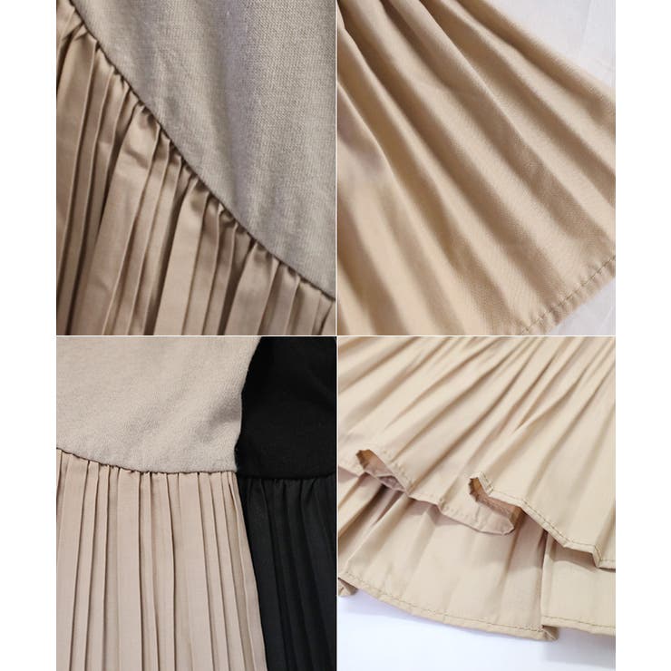 フレアスリーブ切替プリーツトップス レディース カットソー | Growing Rich | 詳細画像14 