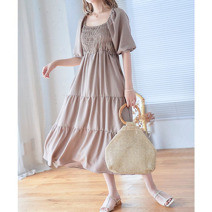 シャーリングティアードワンピース ワンピース ロング | Growing Rich | 詳細画像13 