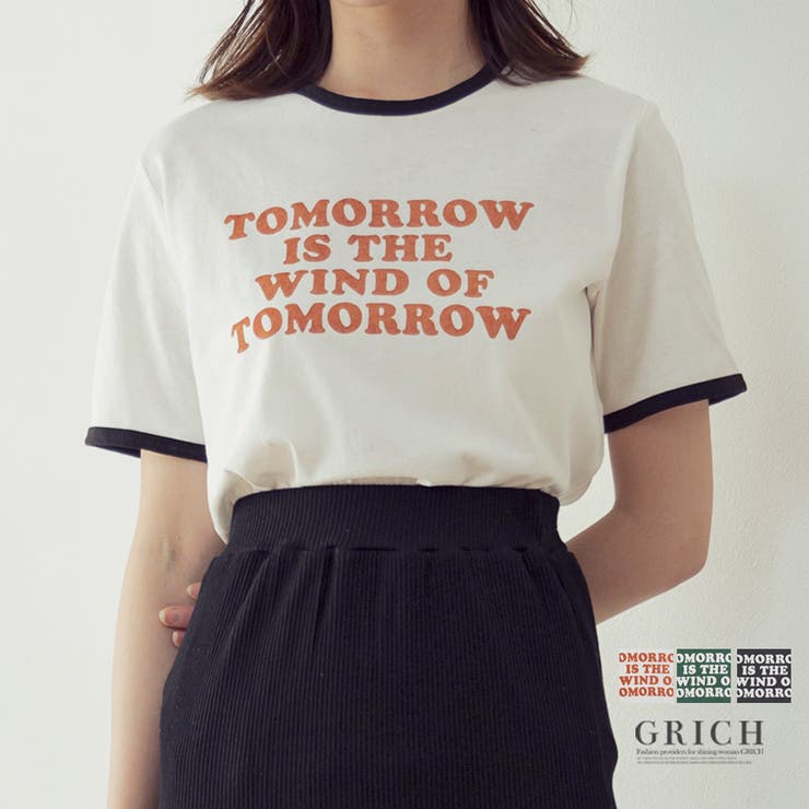 配色ロゴTシャツ トップス ロゴtシャツ | Growing Rich | 詳細画像1 