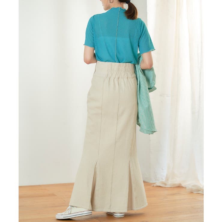 デニム ツイルハイウエストマーメイドスカート デニム | Growing Rich | 詳細画像10 