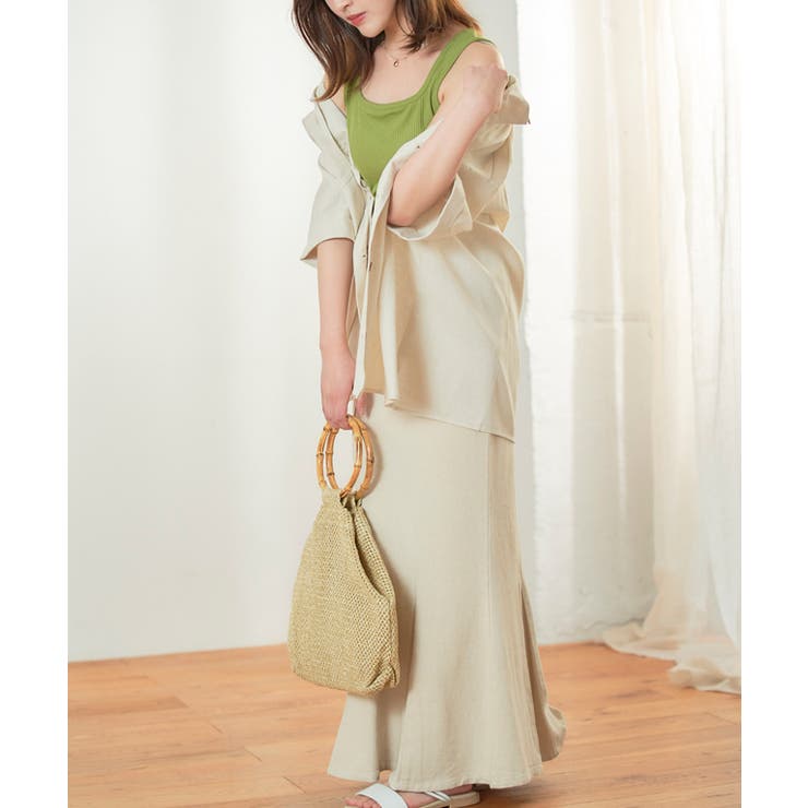 デニム ツイルハイウエストマーメイドスカート デニム | Growing Rich | 詳細画像20 