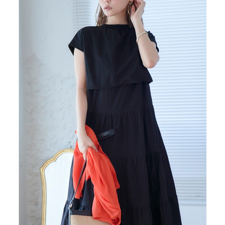 切替シャギーネックワンピース ワンピース ロング | Growing Rich | 詳細画像5 