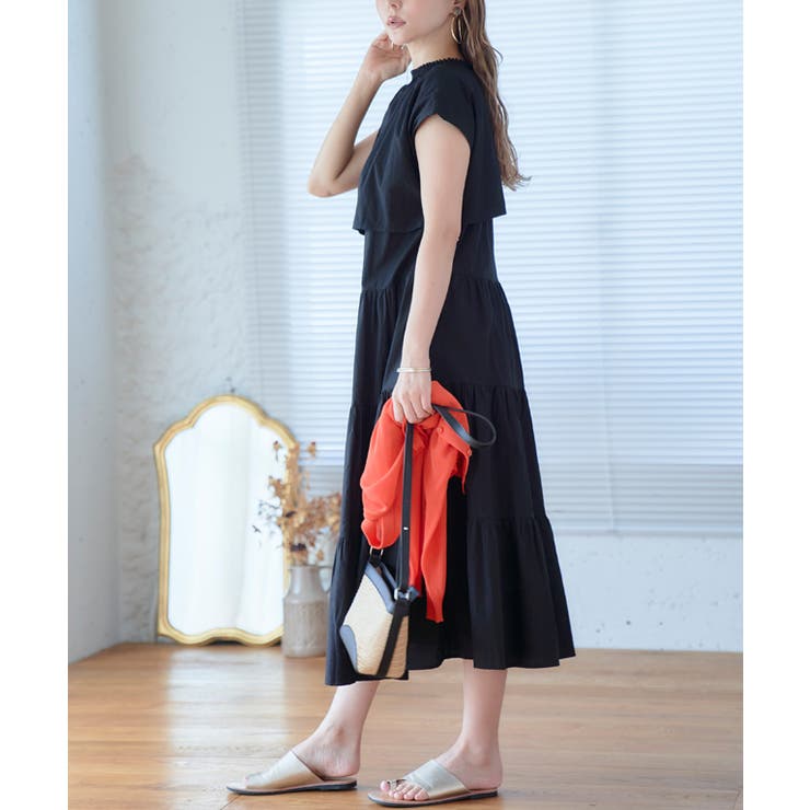 切替シャギーネックワンピース ワンピース ロング | Growing Rich | 詳細画像6 