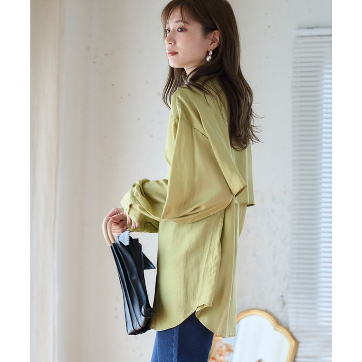 ケープカラーラッフルデザインシャツ トップス ブラウス | Growing Rich | 詳細画像8 