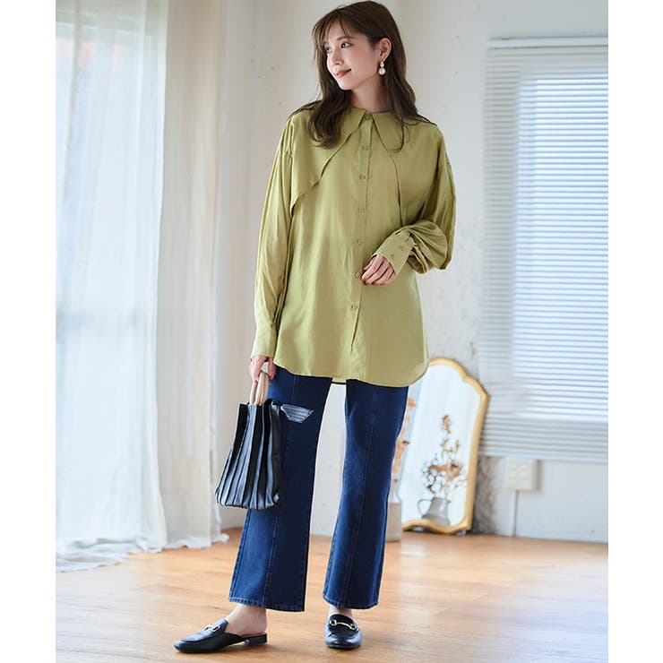 ケープカラーラッフルデザインシャツ トップス ブラウス | Growing Rich | 詳細画像9 