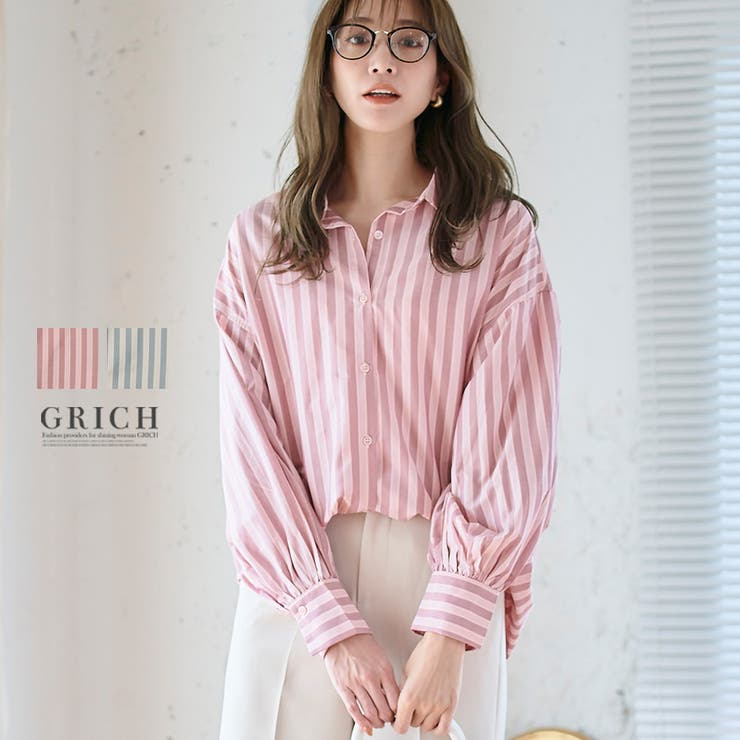 マルチストライプオーバーシャツ トップス シャツ | Growing Rich | 詳細画像1 