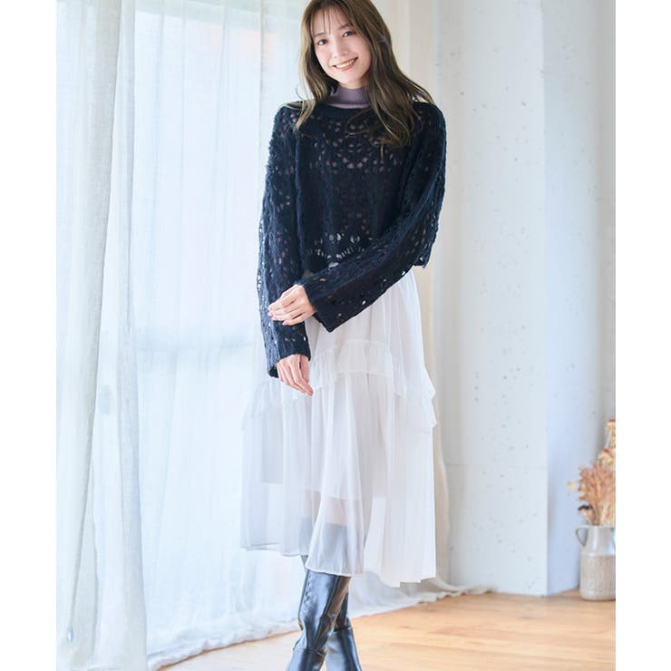 新品♥定価13200円◆かぐれ◆クロシェ2WAYカーディガン◆アイボリー BPF01_211_2112-52014_0200