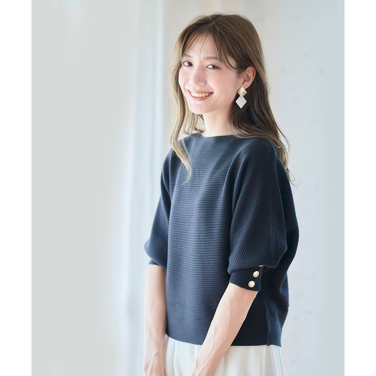 選べる袖丈 袖スタッズニット トップス | Growing Rich | 詳細画像2 