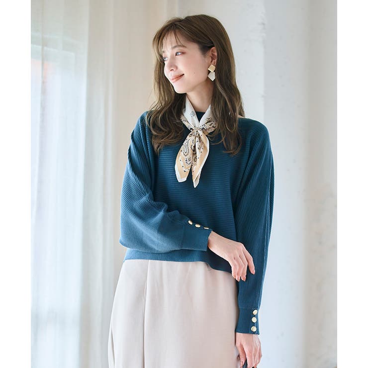 選べる袖丈 袖スタッズニット トップス | Growing Rich | 詳細画像10 