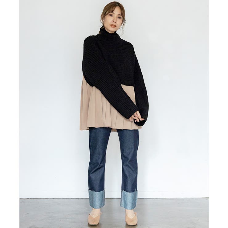 2wayタートルネックショートニット 秋冬 トップス | Growing Rich | 詳細画像15 