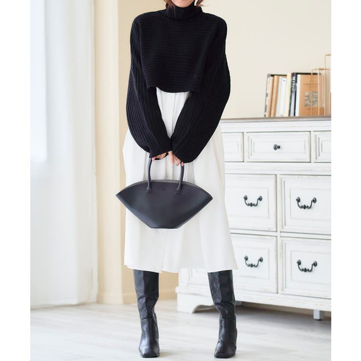 2wayタートルネックショートニット 秋冬 トップス | Growing Rich | 詳細画像4 