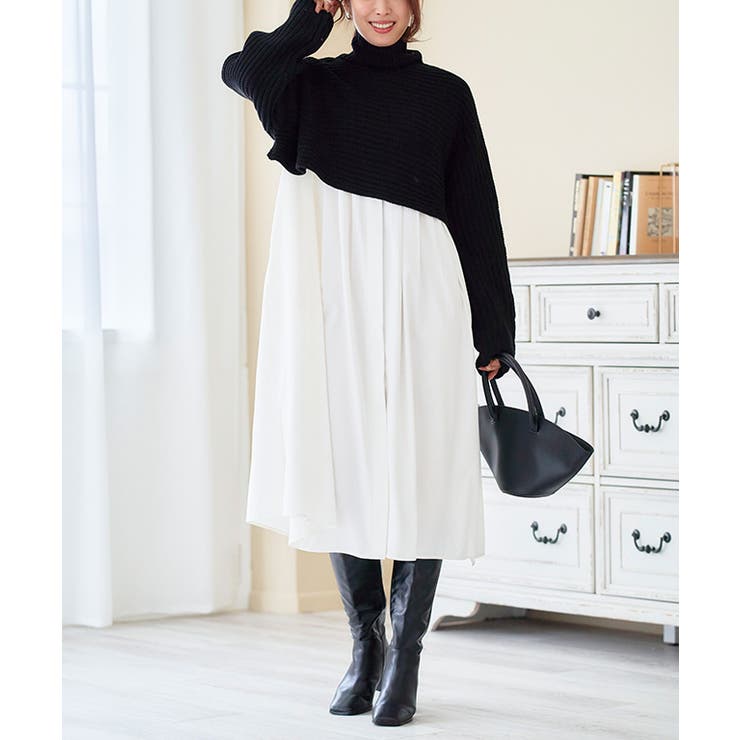 2wayタートルネックショートニット 秋冬 トップス | Growing Rich | 詳細画像6 