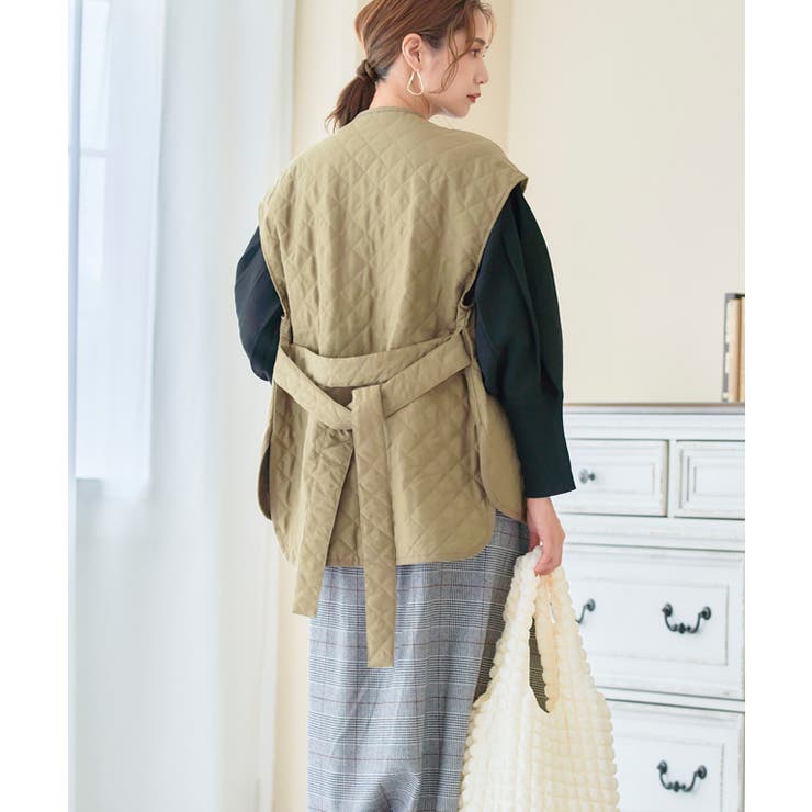 キルティング ベスト レディース | Growing Rich | 詳細画像3 