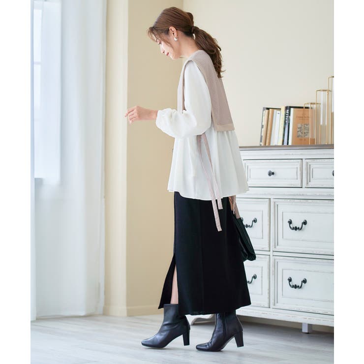 異素材ドッキングチュニック チュニック ベスト | Growing Rich | 詳細画像12 