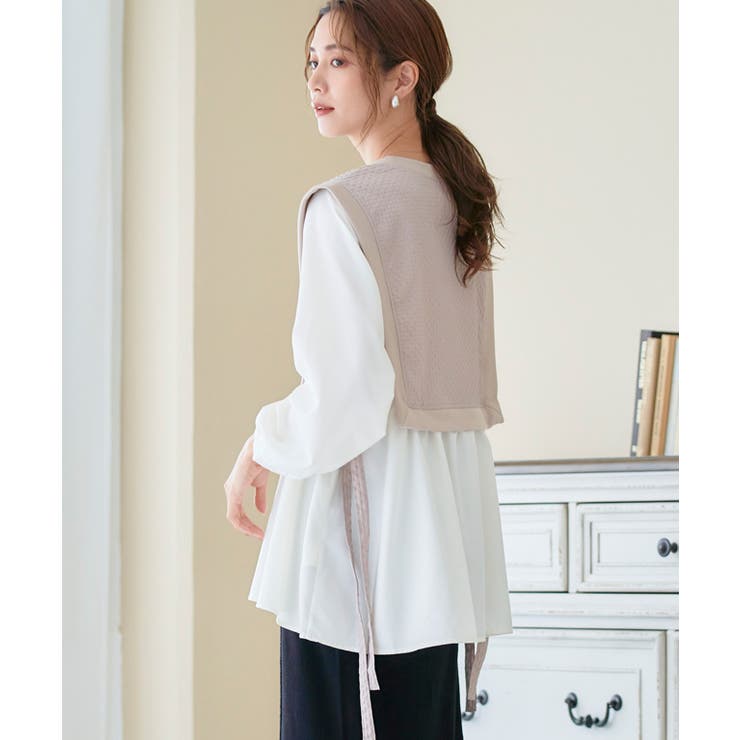 異素材ドッキングチュニック チュニック ベスト | Growing Rich | 詳細画像4 