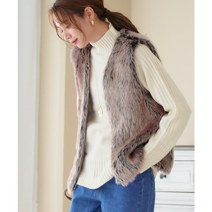 ロングファーミックスベスト ベスト レディース | Growing Rich | 詳細画像3 