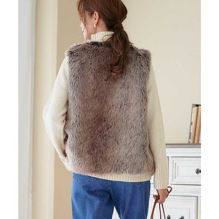 ロングファーミックスベスト ベスト レディース | Growing Rich | 詳細画像5 