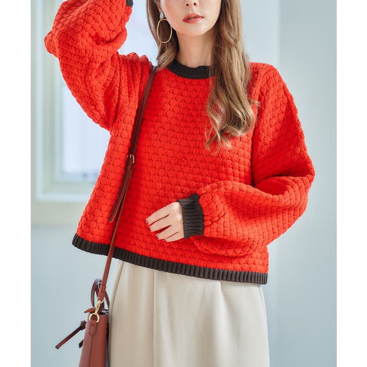 配色ポップコーン編みニット ニット レディース | Growing Rich | 詳細画像2 