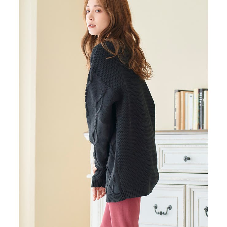 編み地切替ケーブルニット ニット レディース | Growing Rich | 詳細画像9 