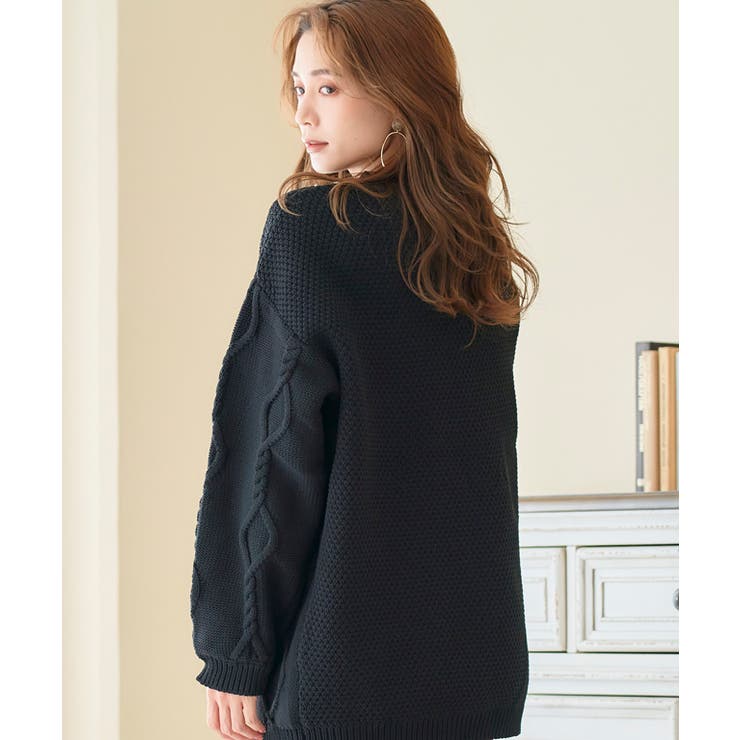 編み地切替ケーブルニット ニット レディース | Growing Rich | 詳細画像10 