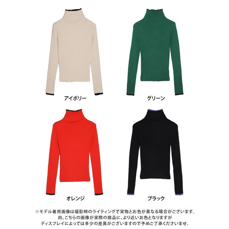 配色ハイネックリブニット ニット レディース | Growing Rich | 詳細画像15 