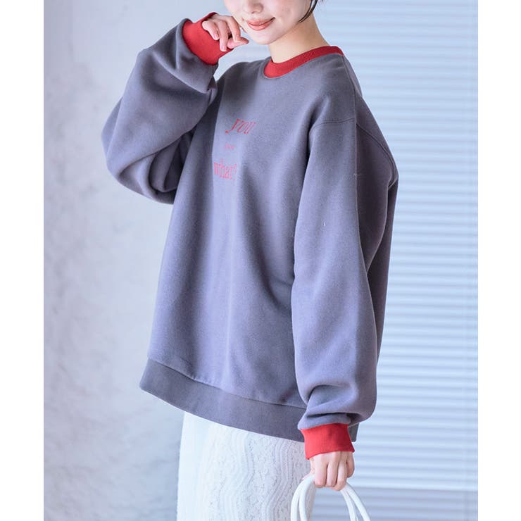 裏起毛配色ロゴスウェット トレーナー スウェット | Growing Rich | 詳細画像12 