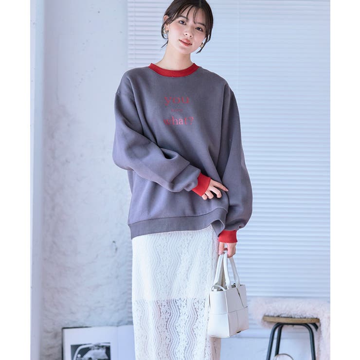 裏起毛配色ロゴスウェット トレーナー スウェット | Growing Rich | 詳細画像7 