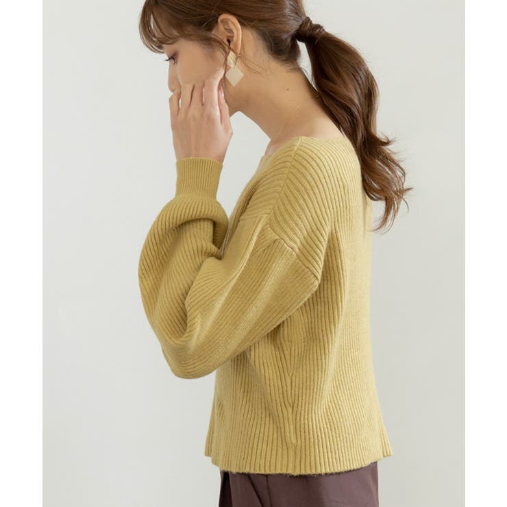 ボートネックボリューム袖ニット ニット レディース | Growing Rich | 詳細画像19 