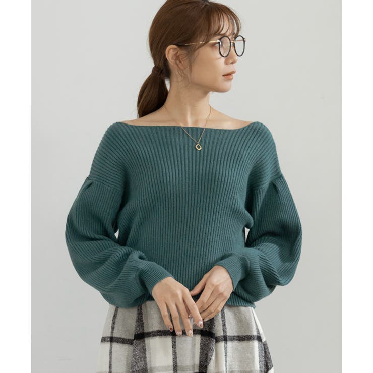ボートネックボリューム袖ニット ニット レディース | Growing Rich | 詳細画像15 