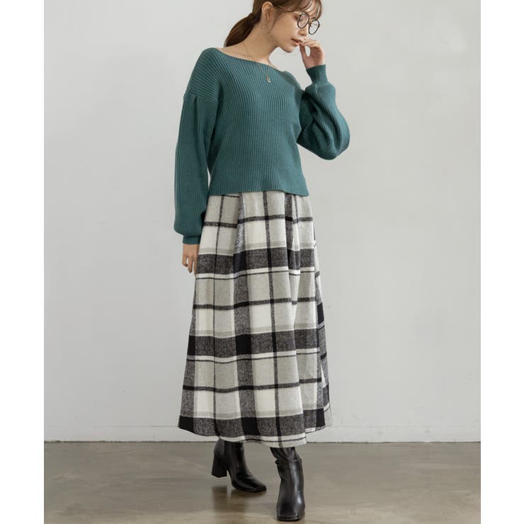 ボートネックボリューム袖ニット ニット レディース | Growing Rich | 詳細画像16 