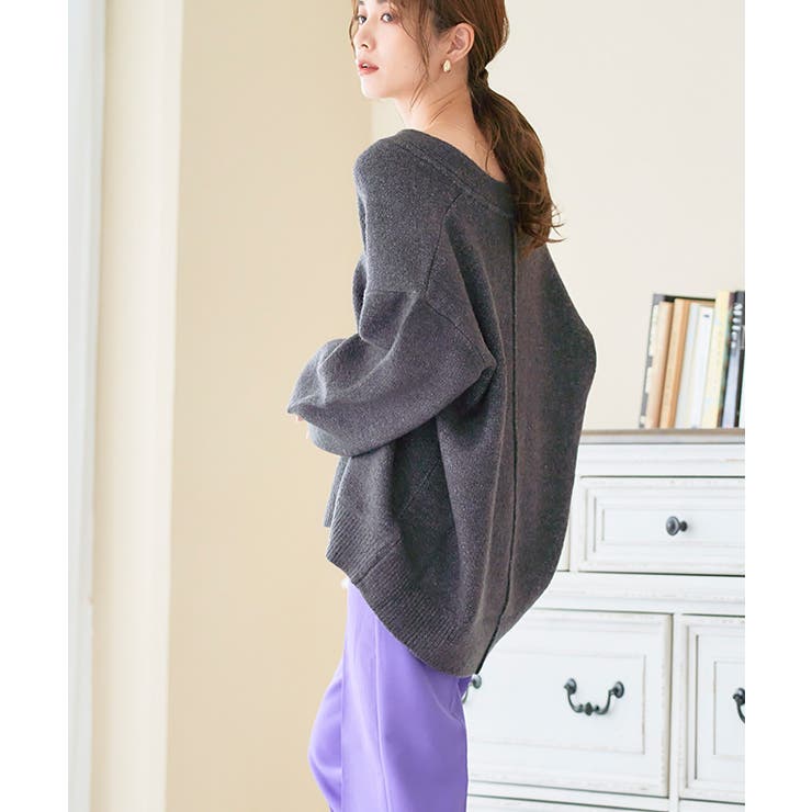 深Vネック天竺ニット ニット レディース | Growing Rich | 詳細画像10 