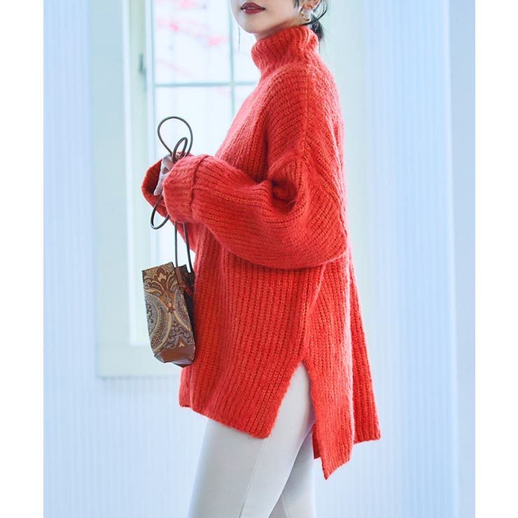 シャギーハイネックチュニック ニット レディース | Growing Rich | 詳細画像2 