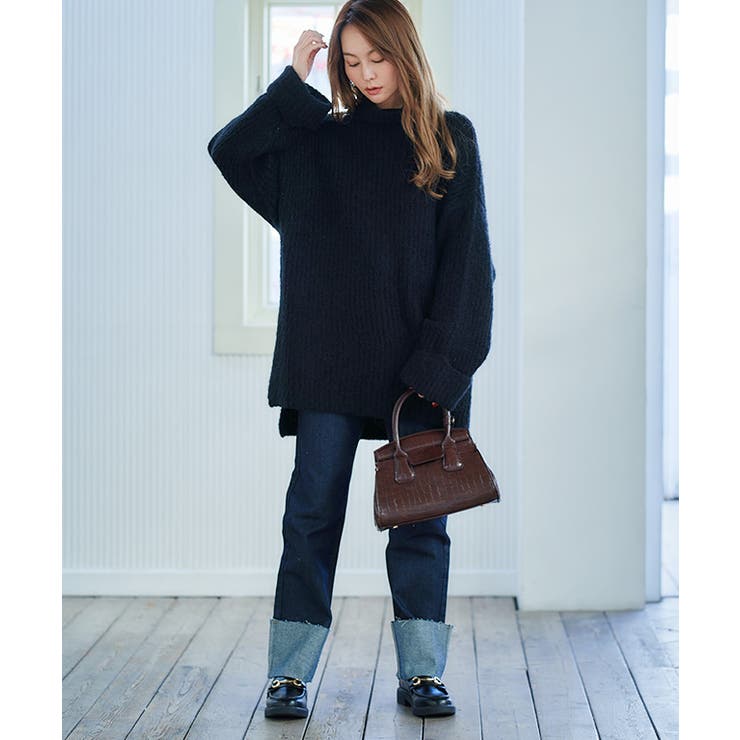 シャギーハイネックチュニック ニット レディース | Growing Rich | 詳細画像19 