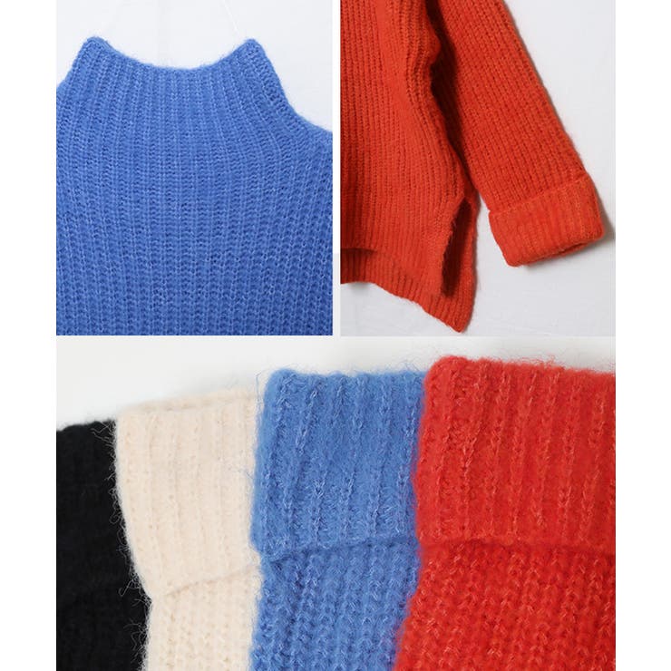 シャギーハイネックチュニック ニット レディース | Growing Rich | 詳細画像24 