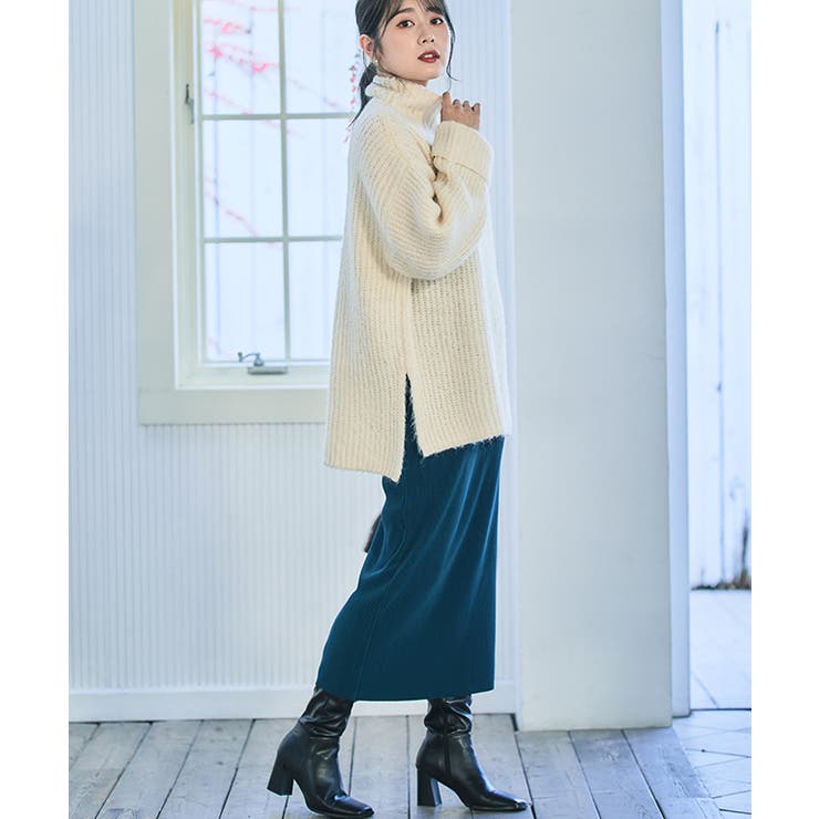 シャギーハイネックチュニック ニット レディース | Growing Rich | 詳細画像7 