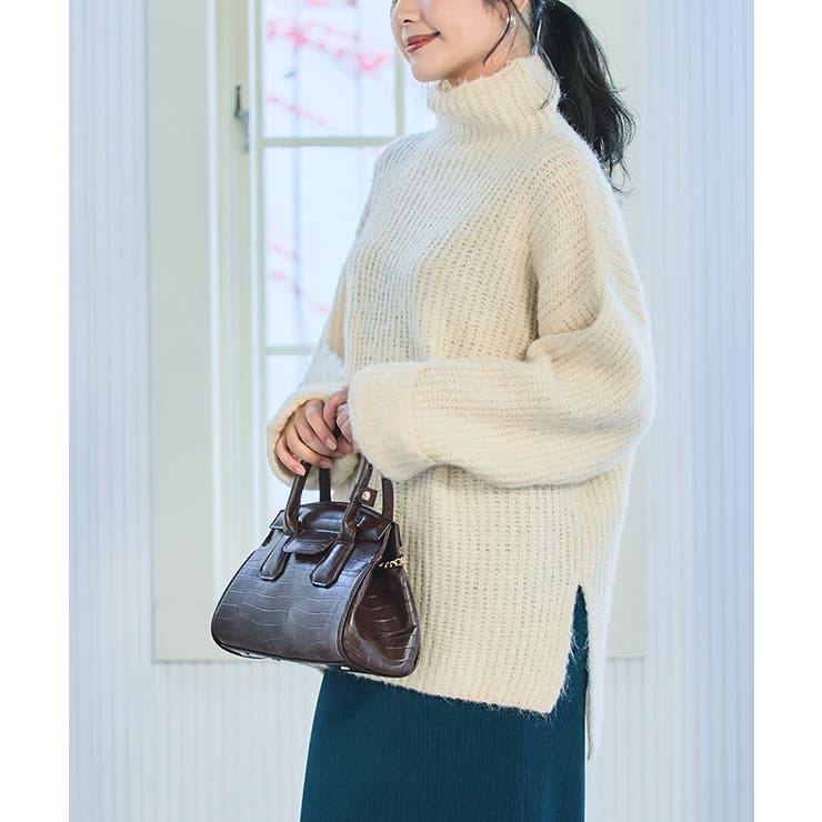 シャギーハイネックチュニック ニット レディース | Growing Rich | 詳細画像8 