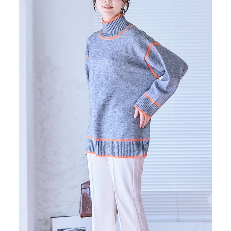 配色パイピングハイネックニット ニット レディース | Growing Rich | 詳細画像11 